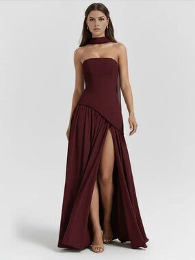 Almond Muse Burgundy Maxi Dress